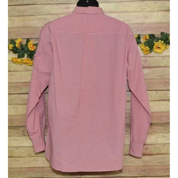 Texas Standard Red Micro Check Men's Dress Shirt Size L Cotton Western Button Up - Picture 7 of 11